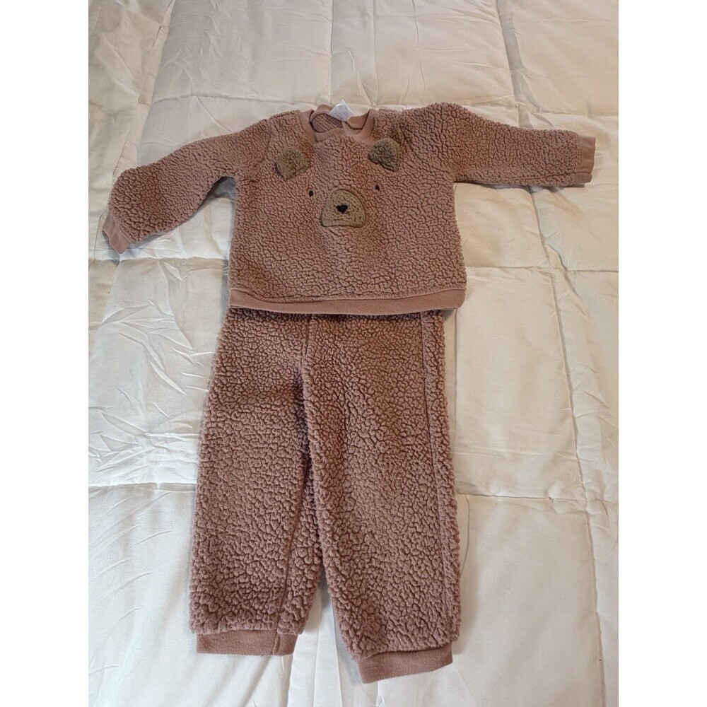 Carter’s Fleece Fuzzy Teddy Bear Sweatshirt and Pants Set 18mo